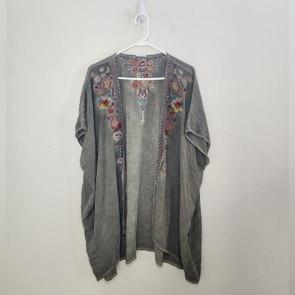 Embroidered Gray Women's Top